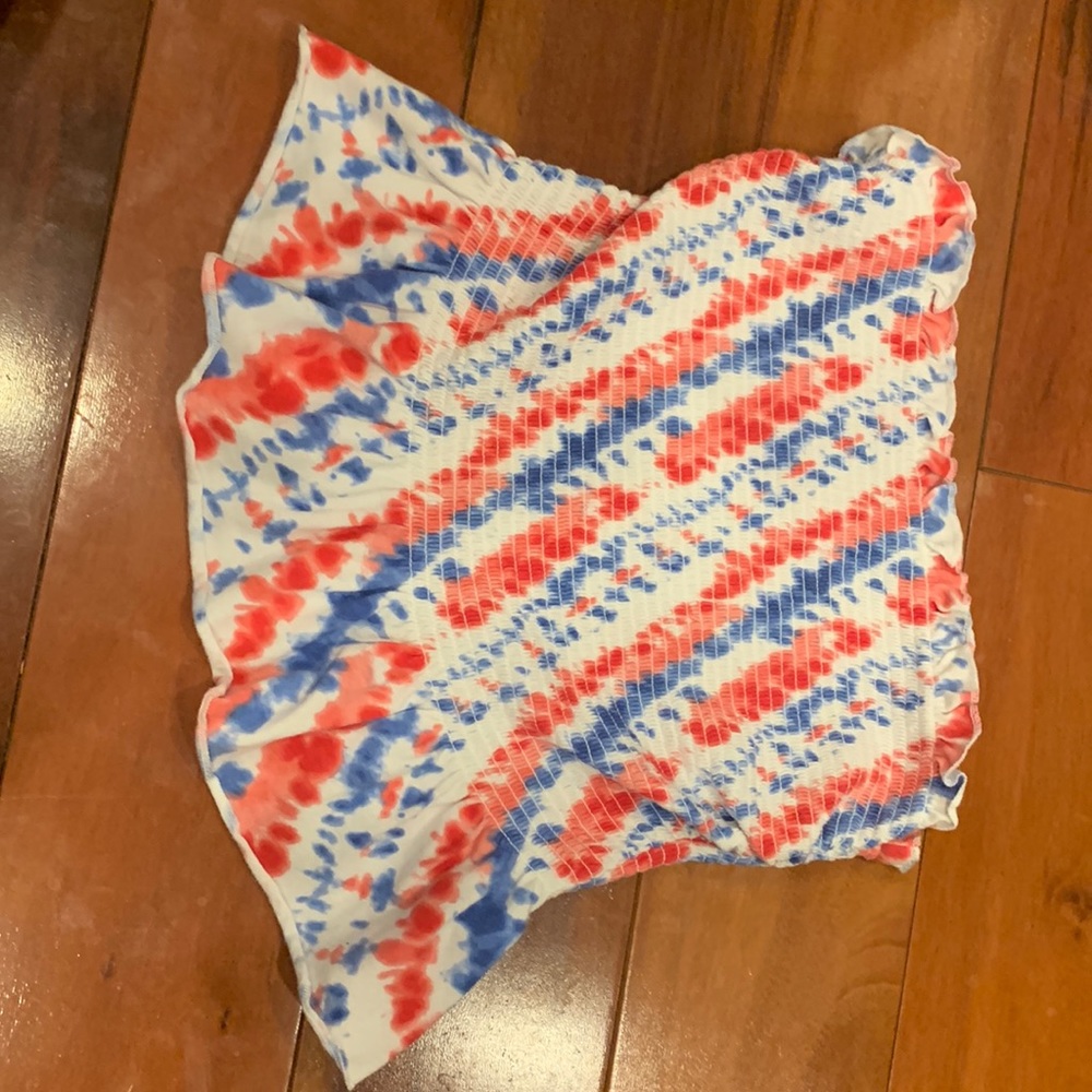multicolored tube top, size small/ 3-5